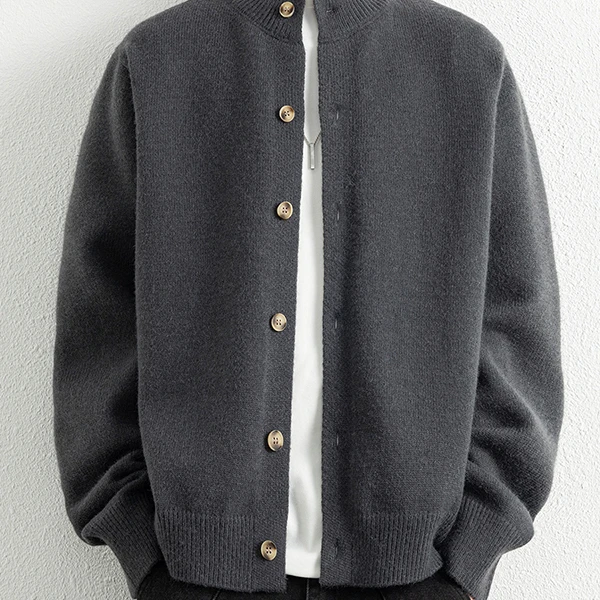 MERCUTON姆尔丘顿针织开衫外套男士春秋季新款休闲立领夹克衫毛衣