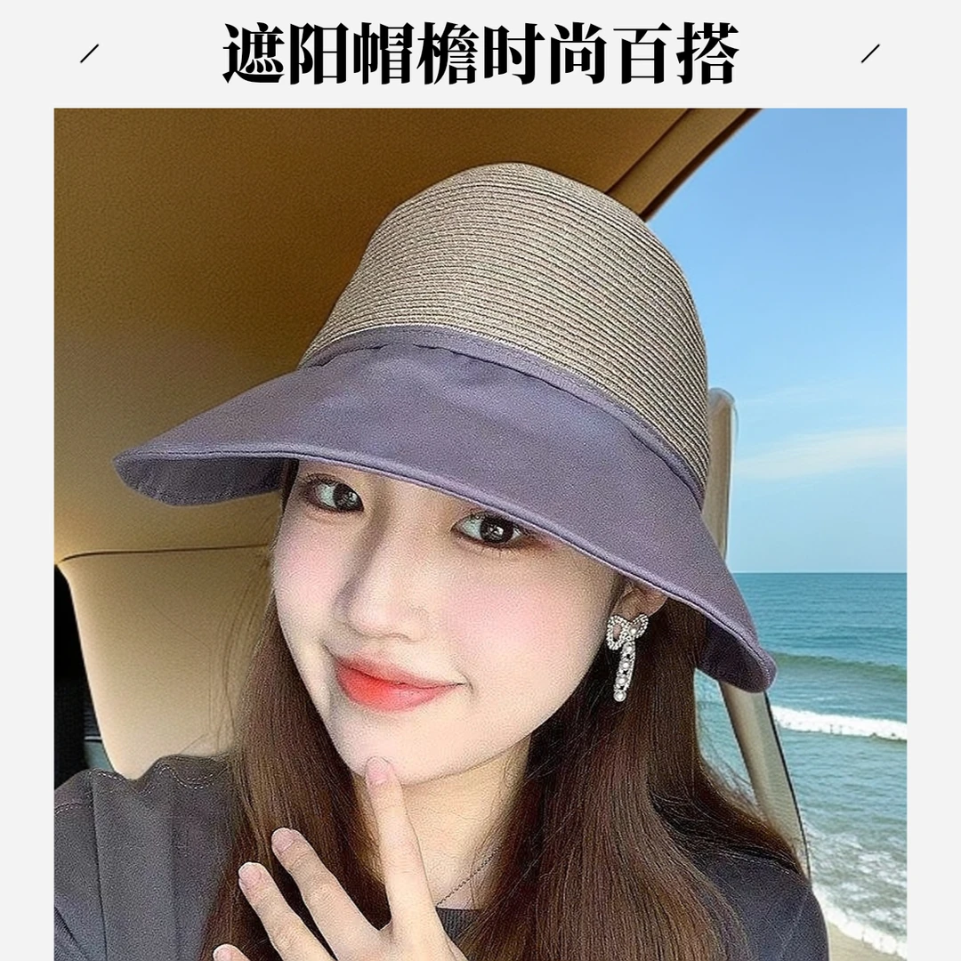 新款女款夏季鸭舌帽防晒遮阳帽时尚简约洋气太阳帽户外遮脸透气