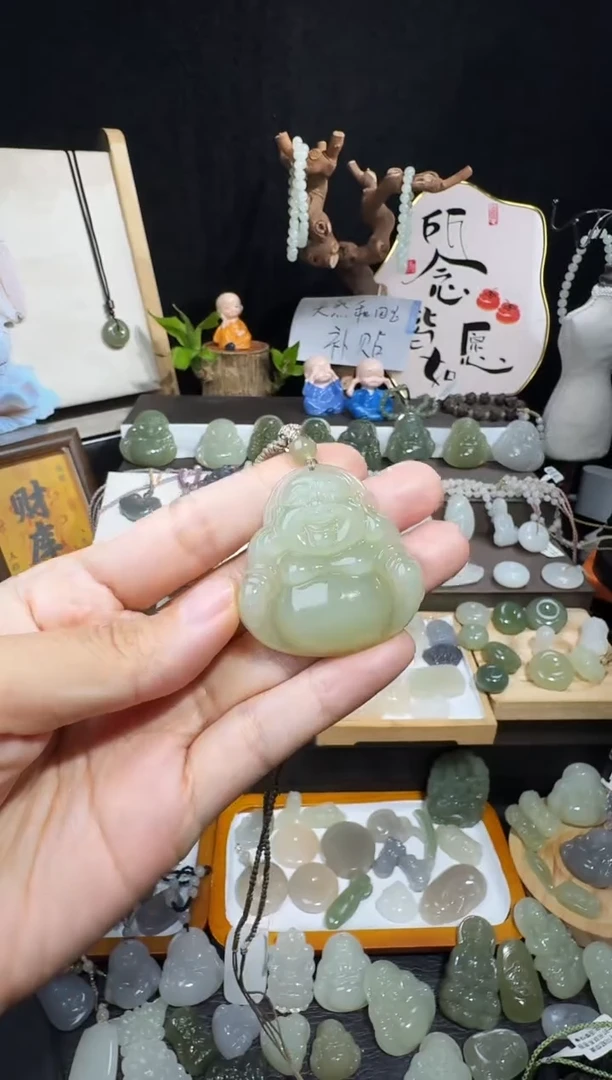 颈饰未镶嵌和田玉橘**z40高冰佛公