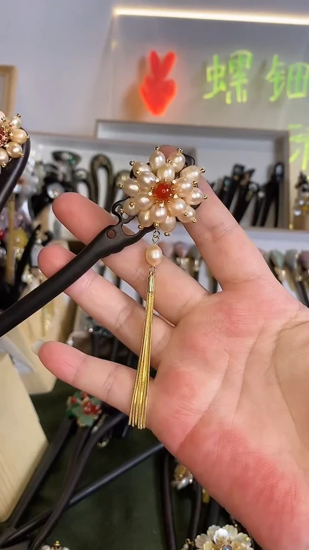 非金属木质陈*15  双  双层 美丽发簪