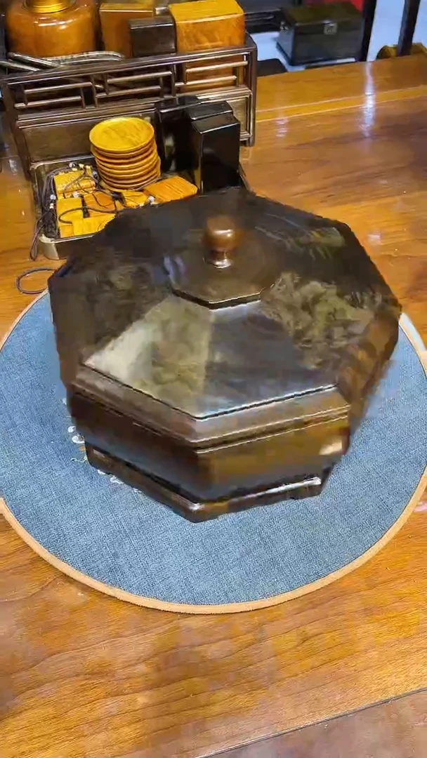 乌木类成套家具乌木旋转果盘 s15