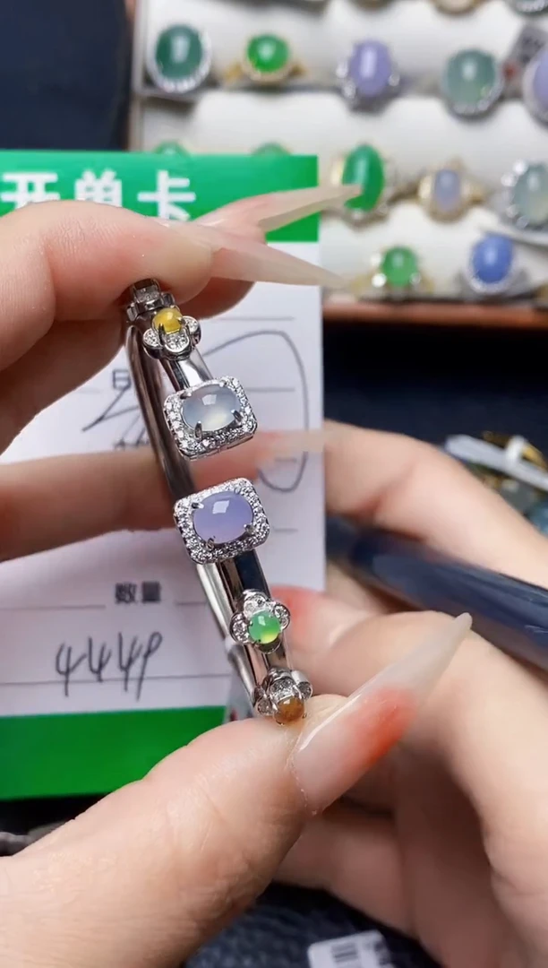 银S925镶嵌戒指翡翠4449