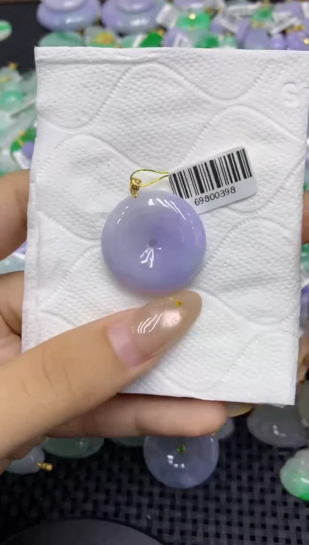 颈饰18K金镶嵌翡翠天然缅甸翡翠A货