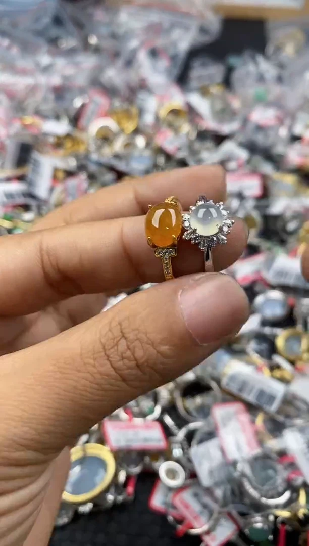 银S925镶嵌戒指翡翠12              4