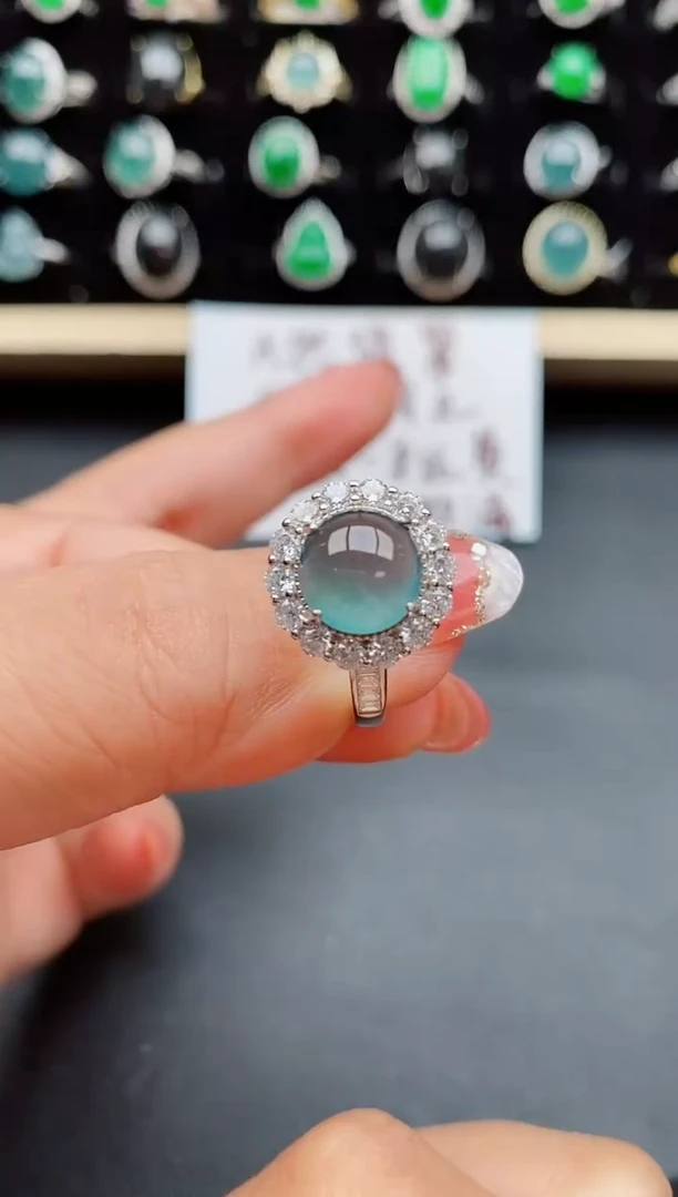 【闪购商品】翡翠戒指银S925镶嵌85080