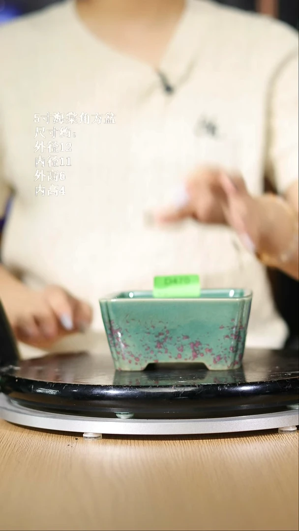 【石湾花盆】5寸海棠角方盆470
