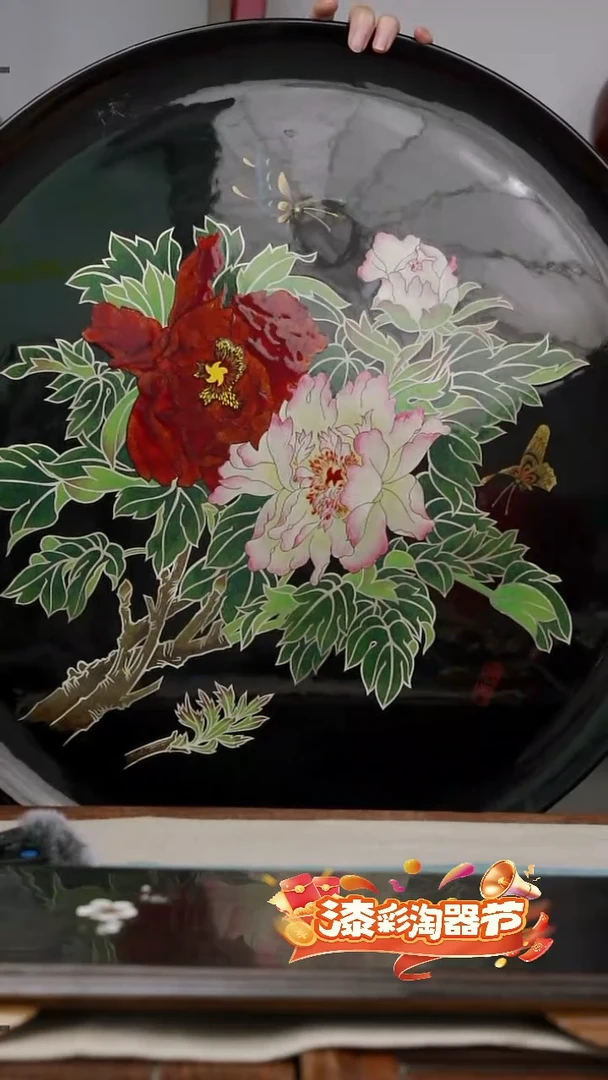 雕银丝光蝶恋花圆盘60