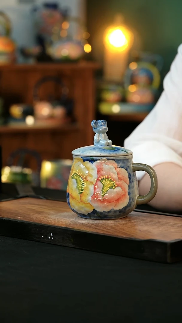 杯手绘心瓷陶瓷浮力