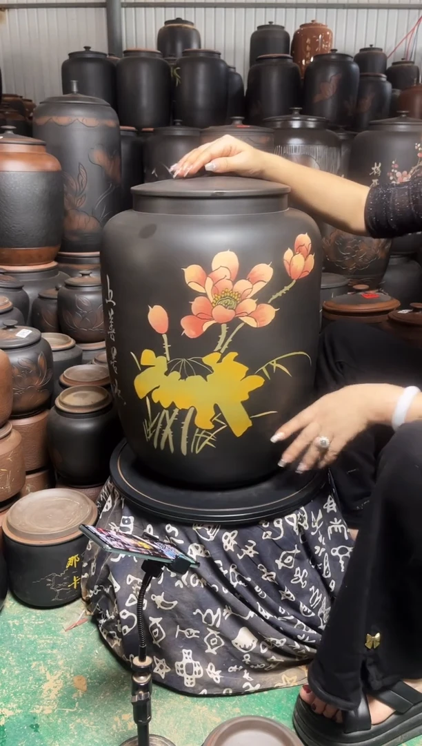 罐完品茶缸高51cm 彩填   371