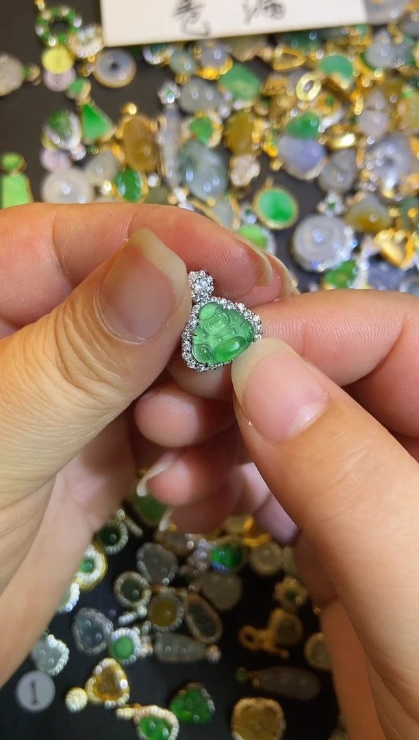 吊坠(不含链)银S925镶嵌翡翠1