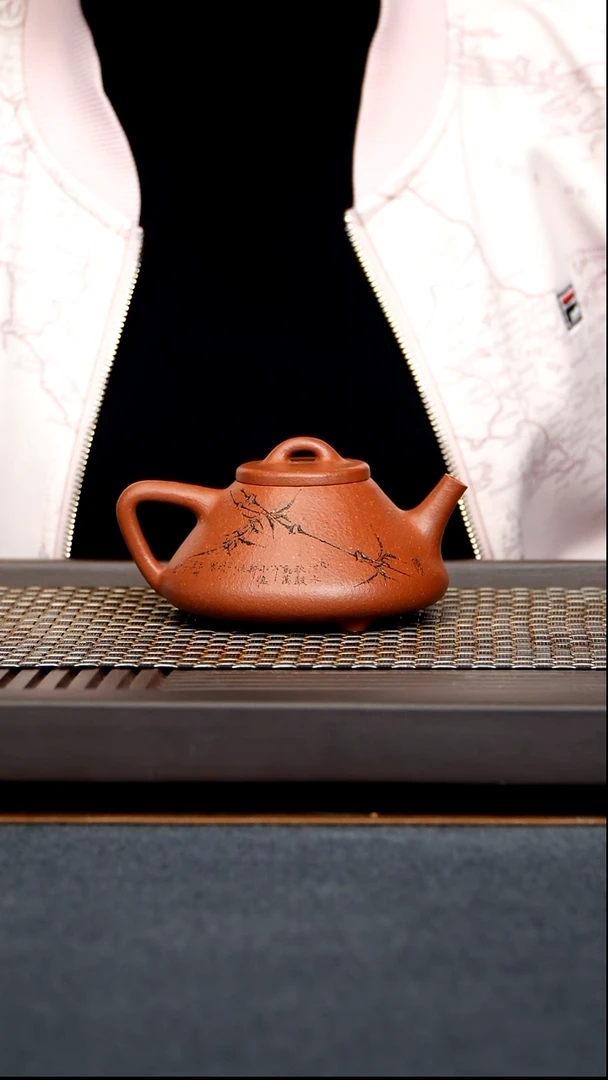 茶壶段泥子冶石瓢原矿零添加宝山红降坡全手工制作230毫升