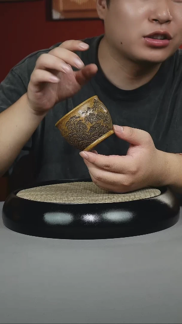 茶壶紫砂龙骨金砂 山水杯
