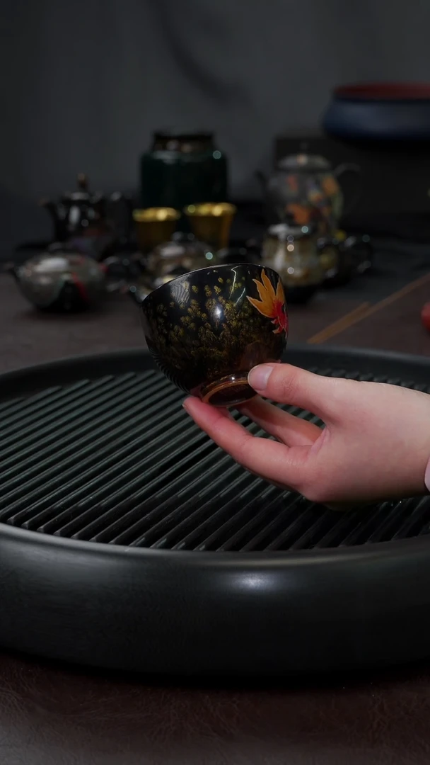 【闪购商品】杯【宜景窑大漆鎏金系列】双鱼杯 2