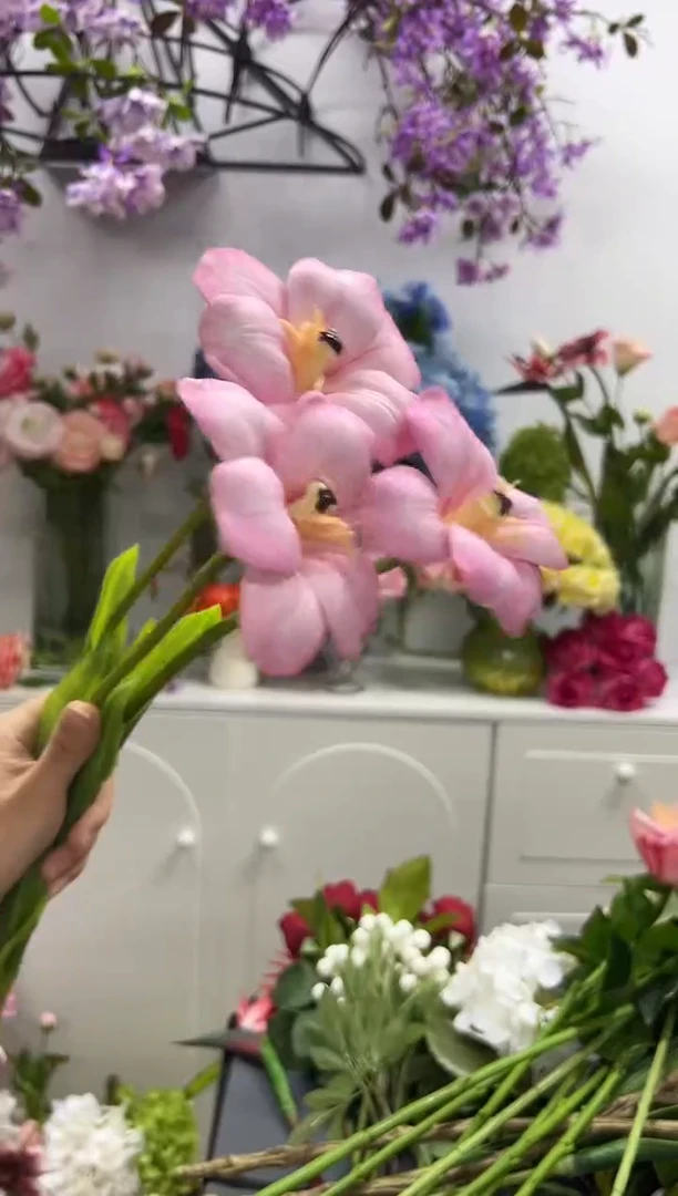 3枝粉色布朗尼郁金香