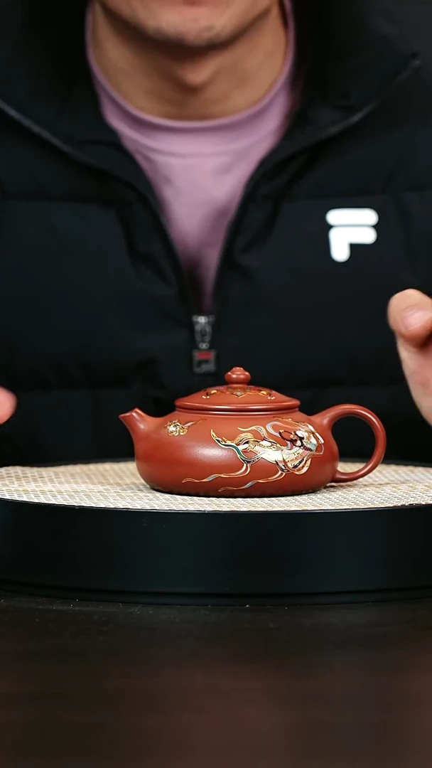 茶壶紫砂珐琅寒江 240cc