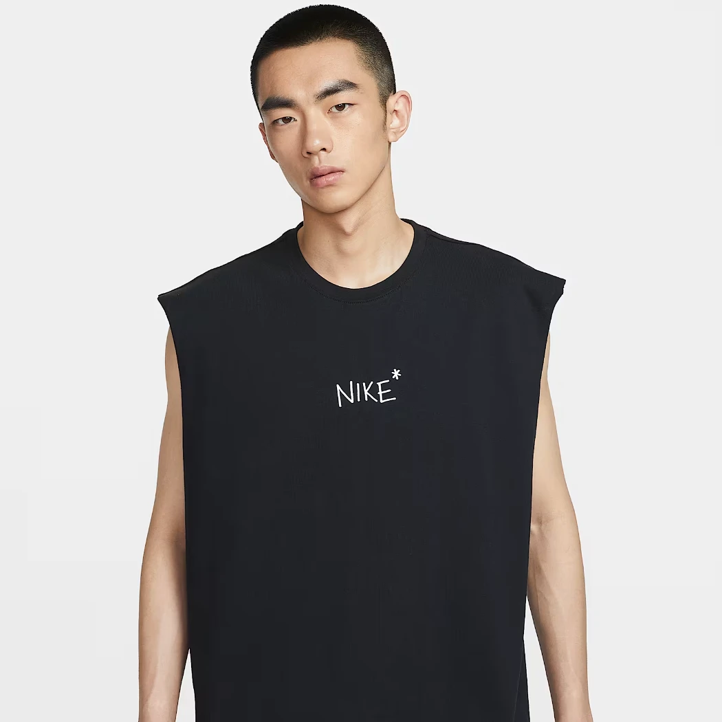 NIKE Sportswear 男子无袖 印花 上衣 休闲 运动 弹力 IH9266-010