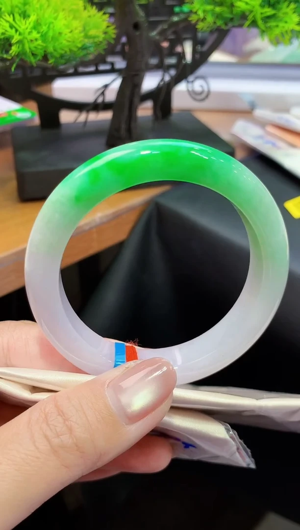 未镶嵌手镯翡翠k63天然缅甸翡翠A货54正圈总价8.8万定金2万拆单