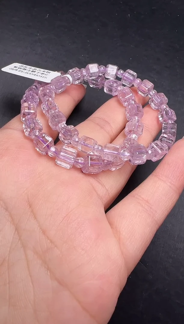 未镶嵌锂辉石手串紫锂辉方糖手串6-7mm+ 多样性发一JP55887