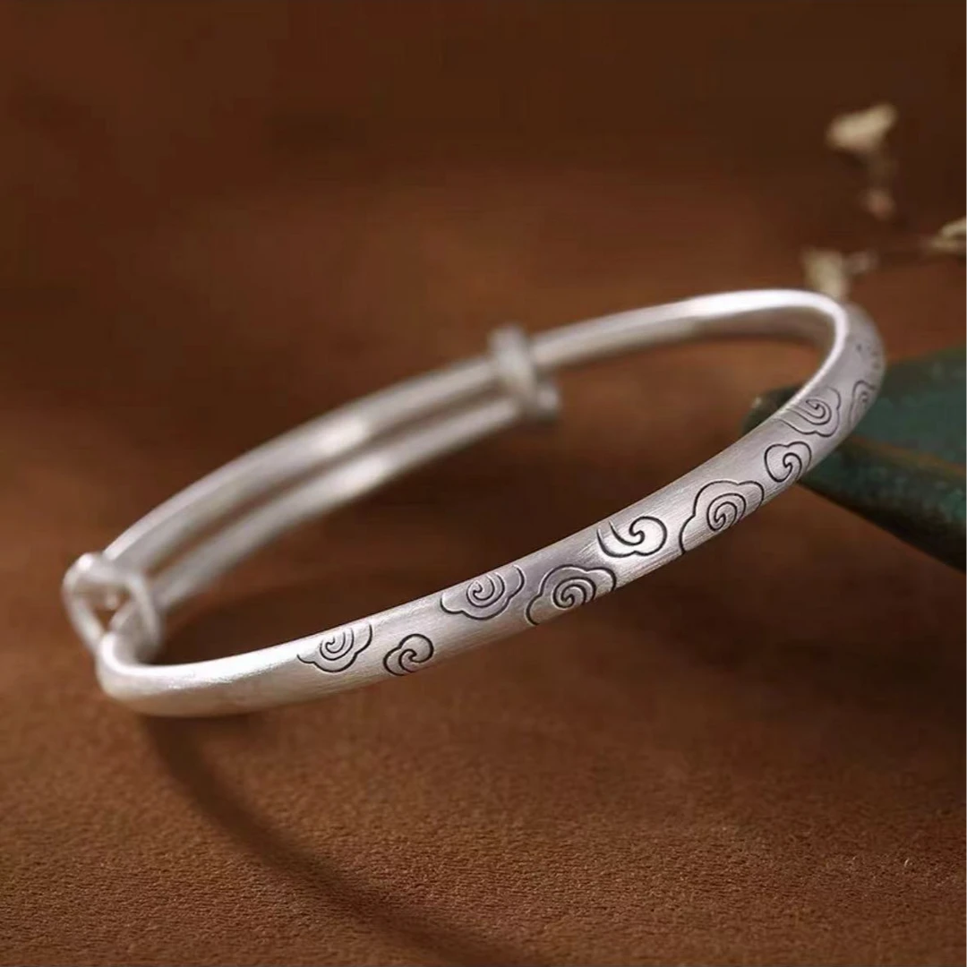 足银手镯 足银祥云手镯CL072