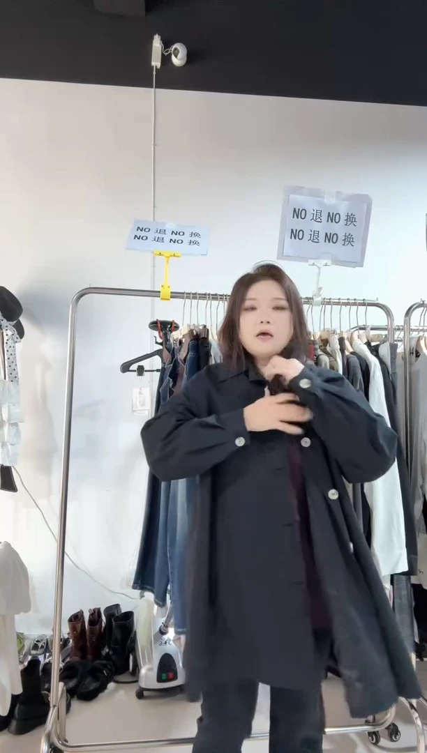 835---大码宽松外套---黑色