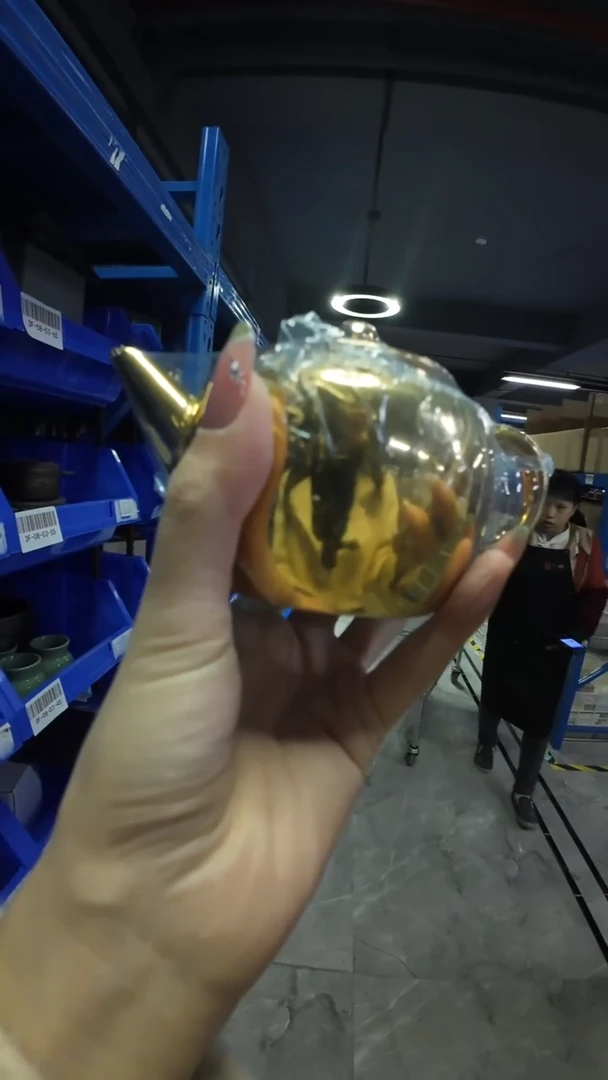 ABC】【外鎏金白瓷羽易茶壶】【木纹礼盒】