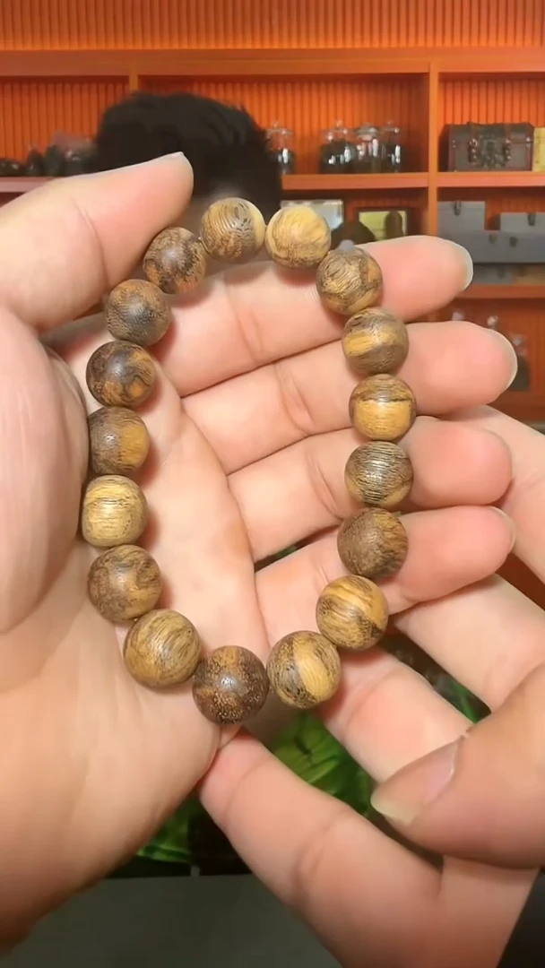 沉香手串131号单圈虎斑1.2多样性发一