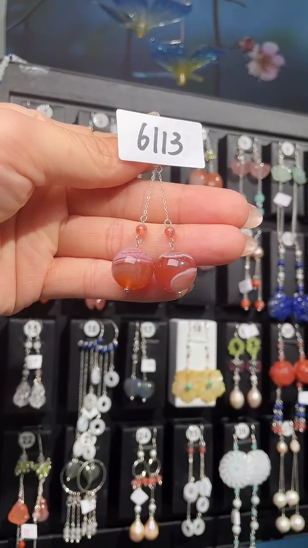 银S925镶嵌耳饰紫晶喜欢拍