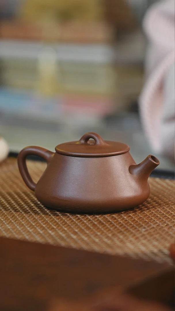 茶壶紫砂纳瓢 130CC 紫泥 宜兴手工原矿紫砂壶