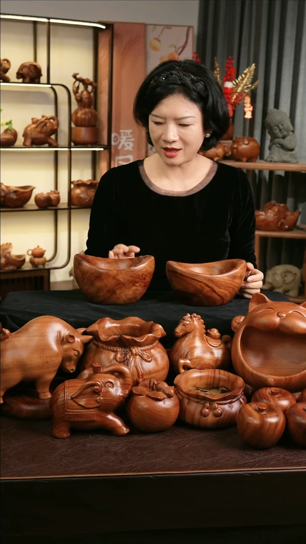 木MB011-1聚宝盆收纳摆件微瑕福利随缘发其一