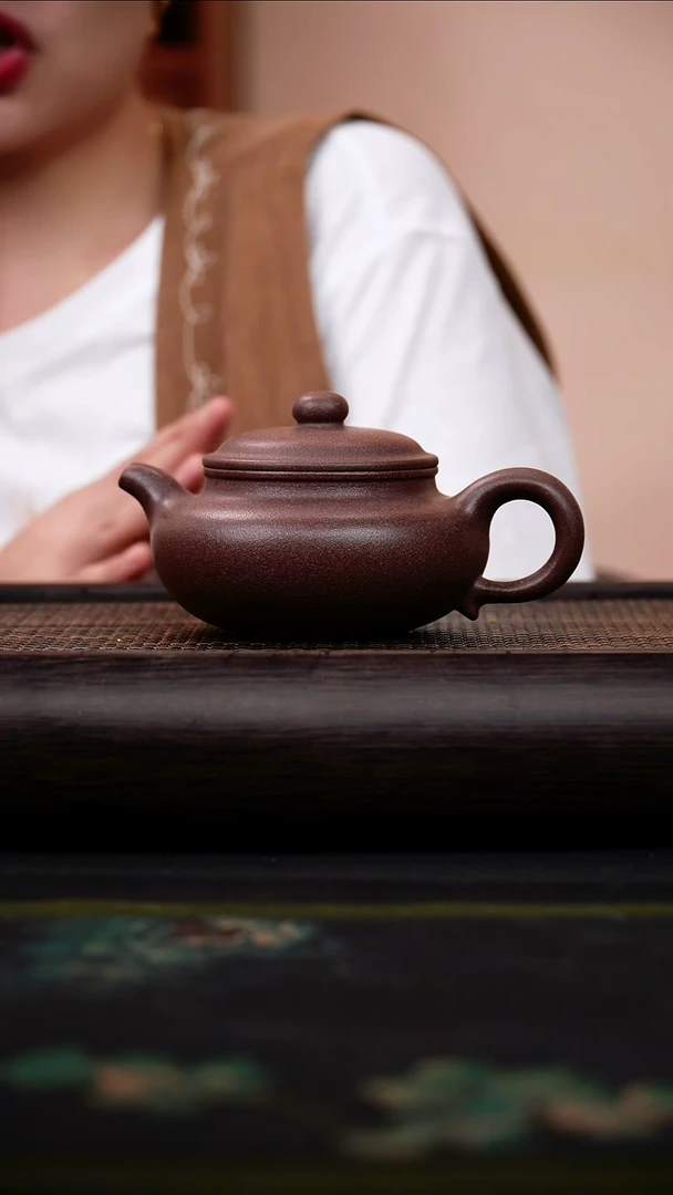 茶壶紫砂桃花泥 仿古壶 260cc