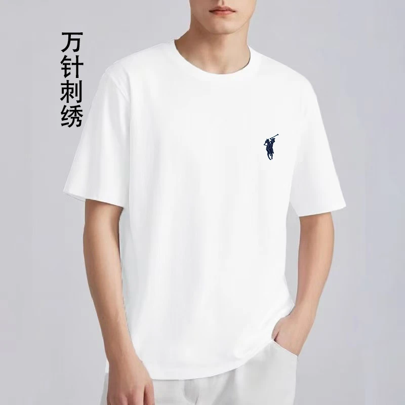 万针刺绣夏季纯棉T恤休闲运动时尚百搭潮流BWL-刺绣战马