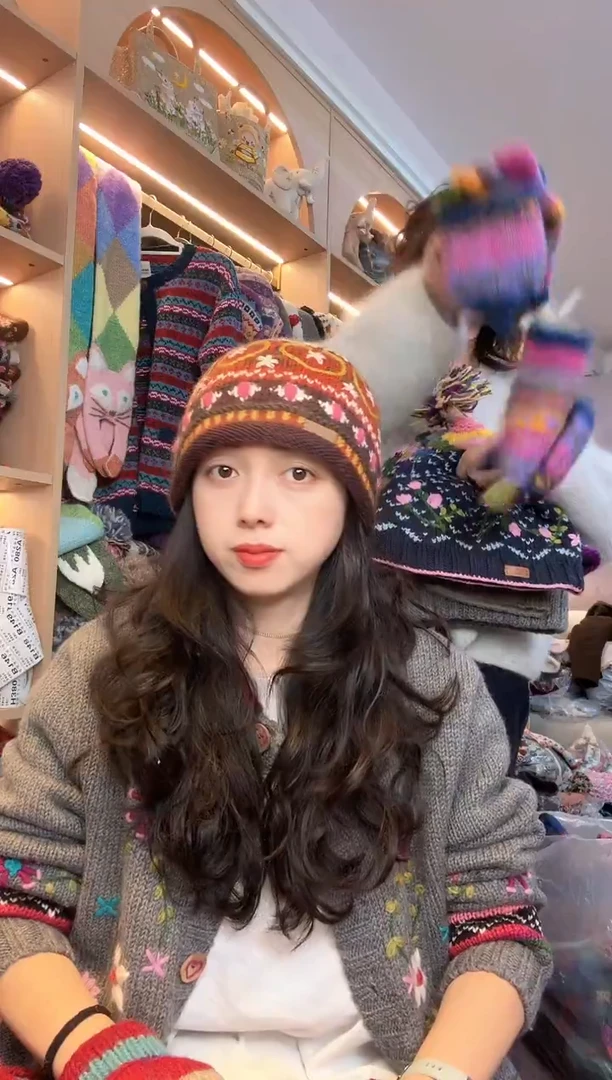 羊毛美拉德爱心冷帽