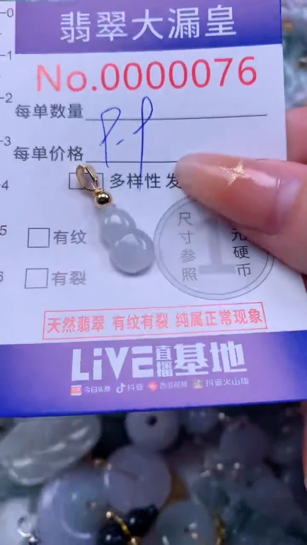 翡翠未镶嵌吊坠(不含链)0076