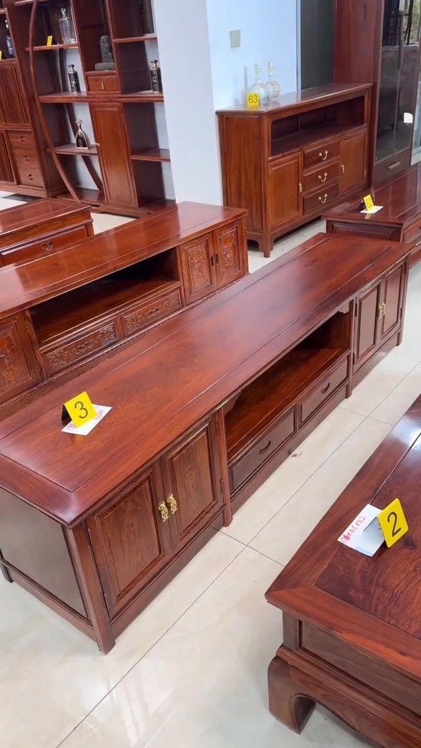 花梨木类柜类家具无****82米四门两抽电视柜刺猬紫檀