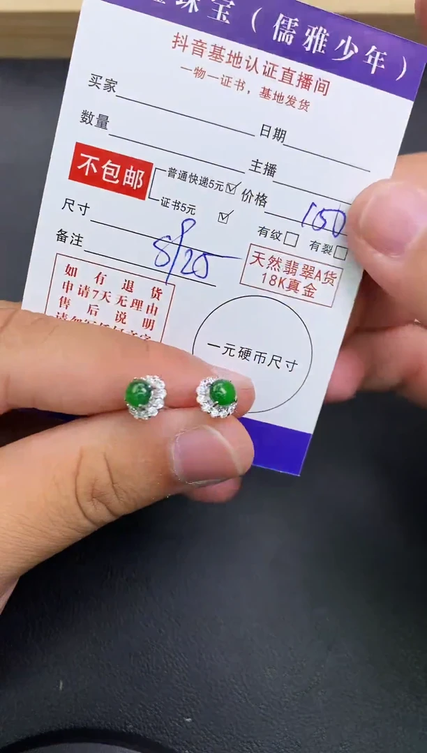 颈饰银S925镶嵌翡翠天然翡翠耳饰A货