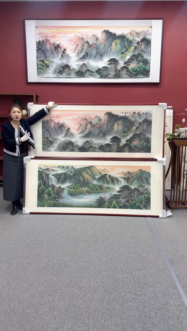 国画手绘 江山揽胜 219*88