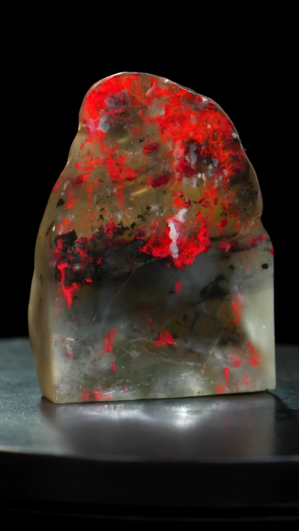 昌化石玻璃冻鸡血石