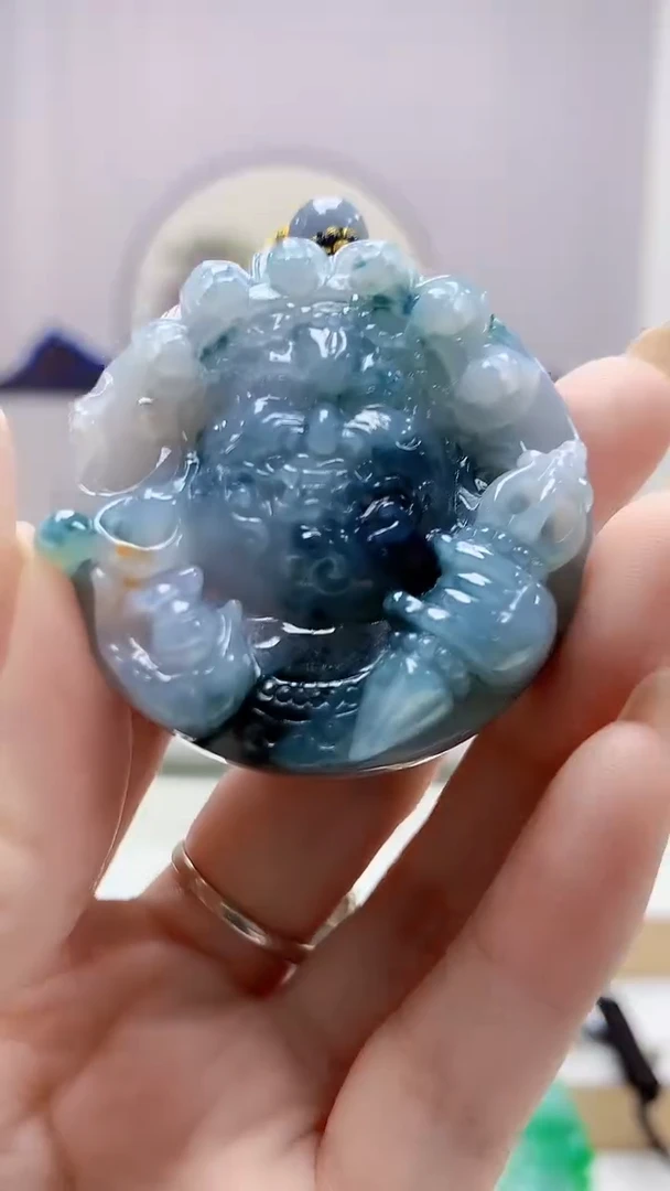 未镶嵌定制翡翠4898DD-毛货挂件156