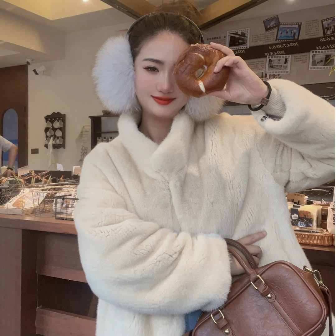 【丸子】2024新款进口整貂天鹅绒貂皮大衣水貂皮草外套22823