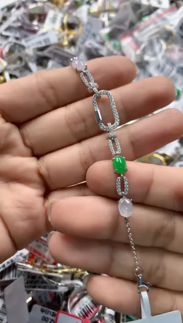 银S925镶嵌戒指翡翠10     6
