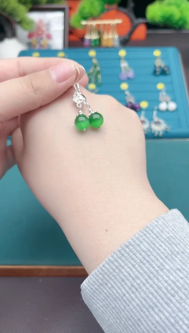 【闪购商品】玛瑙/玉髓耳钉银S925镶嵌212000