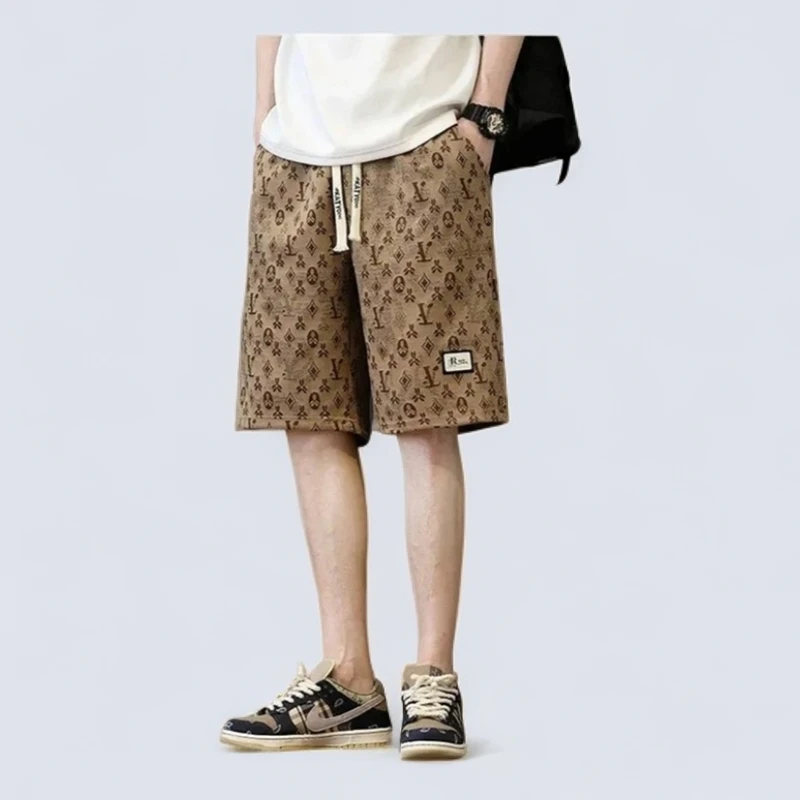 宽松凉感休闲五分裤复古夏季五分裤短裤大码裤常规款轻奢痞帅男装