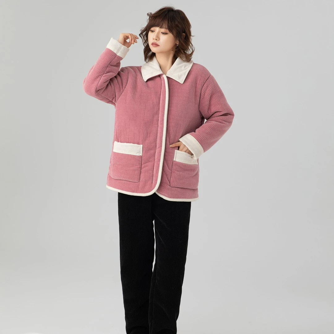 《国风轻奢系列》原创2024新款冬季显瘦厚外穿睡衣套装加绒加厚保暖