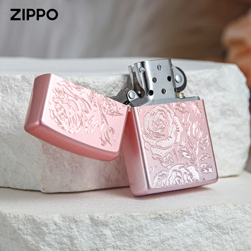 zippo打火机【玫瑰知心】幻彩浅雕创意生日送礼防风礼品DYJ1