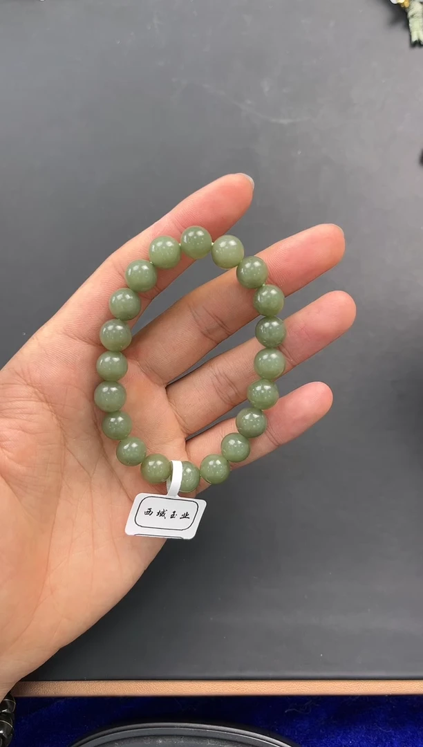 未镶嵌手串和田玉休**语福利若羌青黄口手串卡10微色差