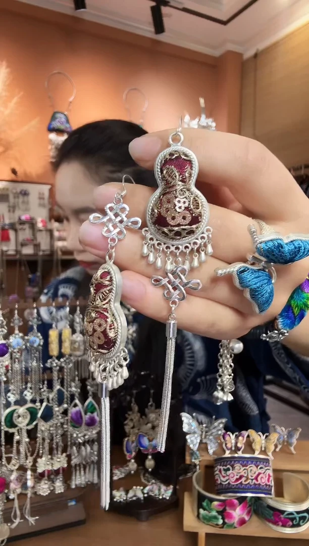 刺绣纯手工民族风耳环