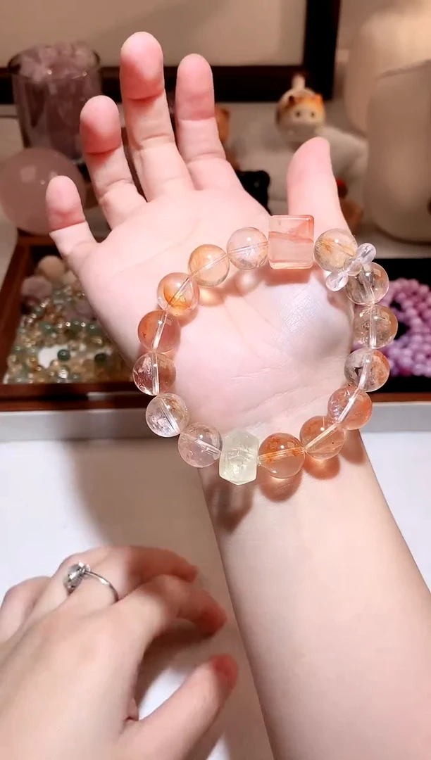 银S925镶嵌手串水晶锦鲤胶花方块diy手串 多样性发一