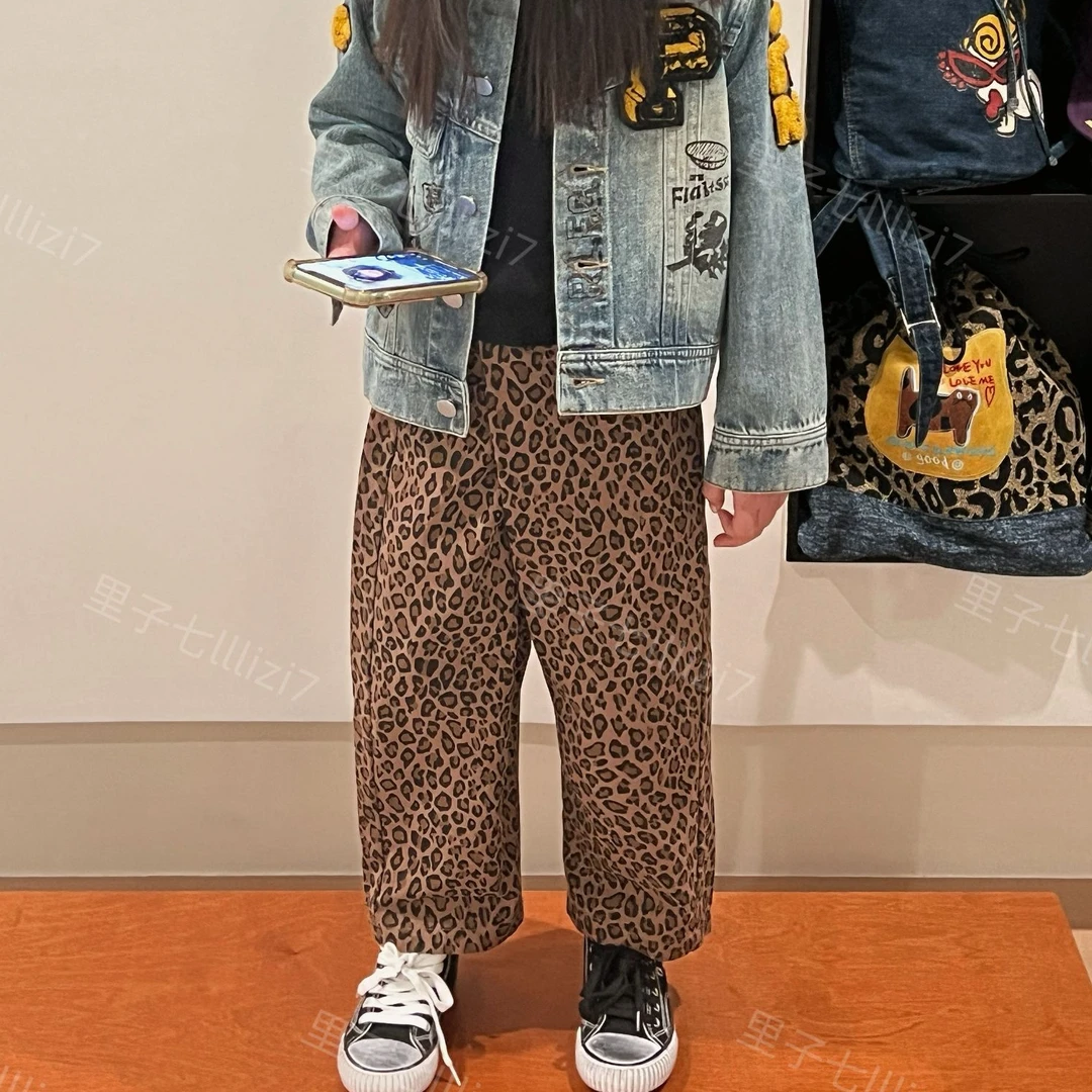 LZ7定制 |  日系童装春夏裤子中古DD儿童棉布豹纹长裤气球裤4586