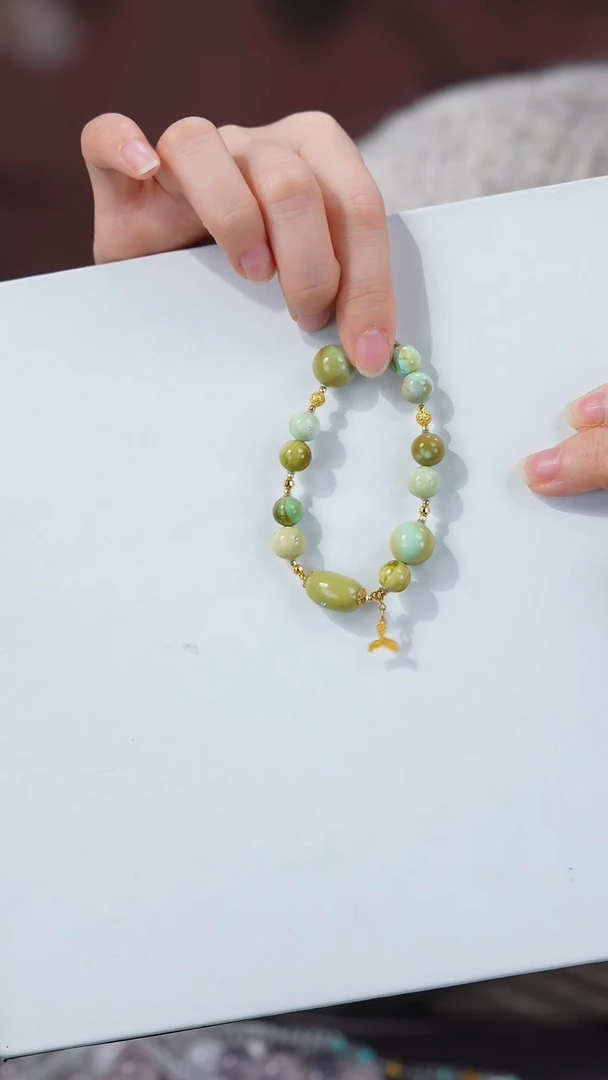 【闪购商品】绿松石手链18K金镶嵌1