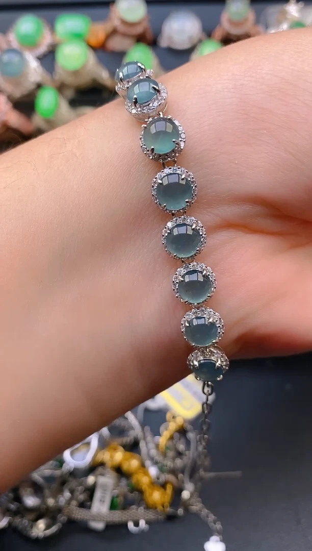 【闪购商品】翡翠戒指银S925镶嵌天然A货翡翠1